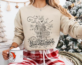 Sudadera de Navidad en la Madriguera: cuello redondo navideño de mago