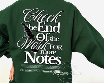 Notes Crewneck, AO3 Fanfiction Gift, Dramione, Manor Sweater