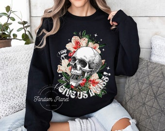 Dramione Crewneck: Floral Skull Fandom Sweatshirt