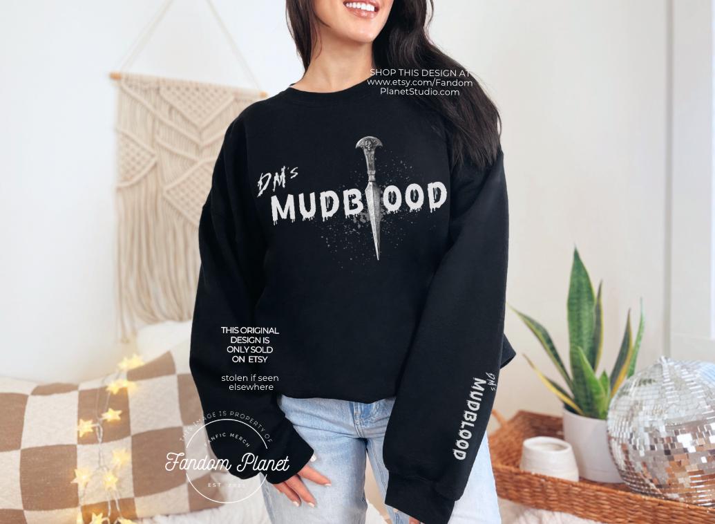 Dramione Fandom Crewneck: Mud fandom blood Bookish Pullover