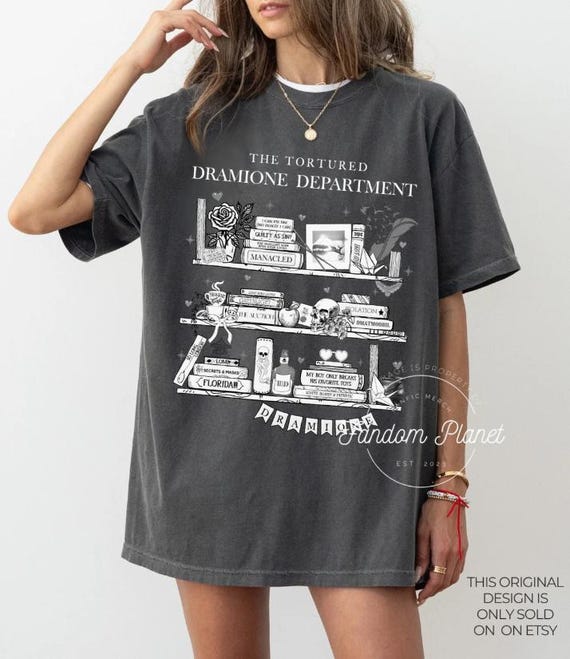 Dramione Comfort Colors Tee, Bookcase Fanfiction Shirt