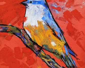 Goldie Bluebird Giclee Druck von original Soft Pastell