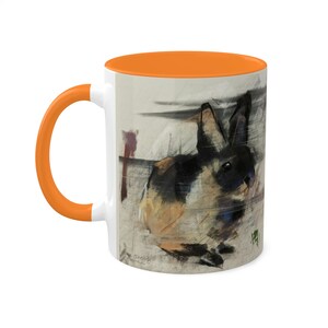 Bunny Coffee Mug - Cute Bunny Mug - Pet Rabbit Lover Mug - Rabbit Coffee Mug - pastel van John Sherry - 11oz afbeelding 1