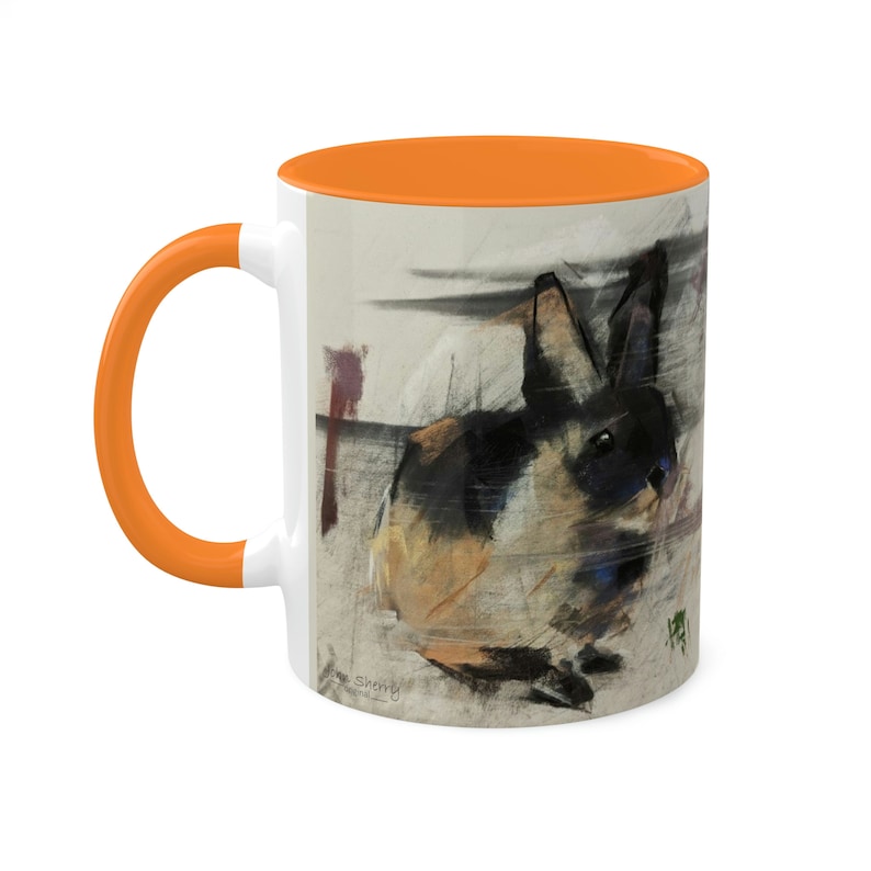 Bunny Coffee Mug - Cute Bunny Mug - Pet Rabbit Lover Mug - Rabbit Coffee Mug - pastel van John Sherry - 11oz afbeelding 1