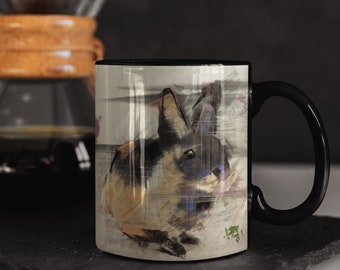 Bunny Coffee Mug - Cute Bunny Mug - Pet Rabbit Lover Mok - Rabbit Coffee Mug - pastel van John Sherry