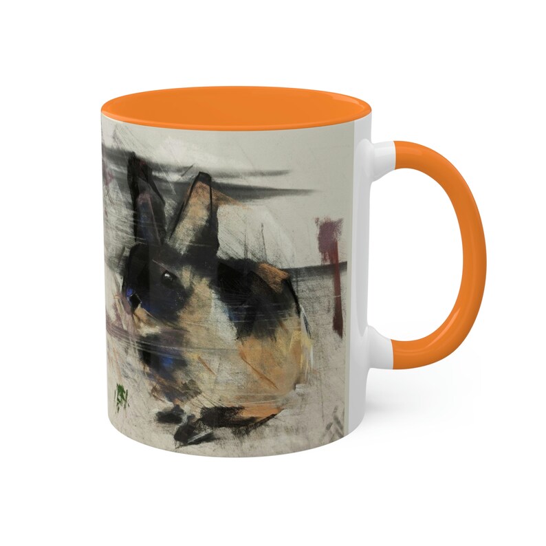 Bunny Coffee Mug - Cute Bunny Mug - Pet Rabbit Lover Mug - Rabbit Coffee Mug - pastel van John Sherry - 11oz afbeelding 3