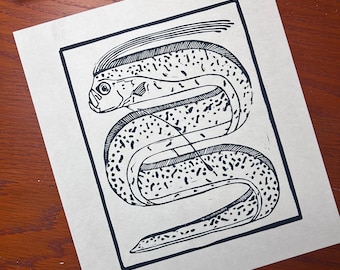 Oarfisch Regalecus glesne Linoldruck
