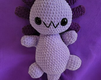 Large Crochet Purple Axolotl