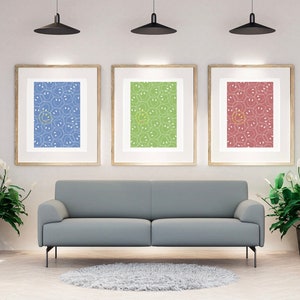 Set of 3 Smiley Face Digital Print Wall Art