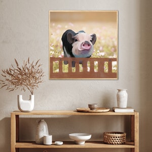 Arte Infantil / Cerdito Lindo / Lechón en Prado / Cerdo Bebé en Prado / Descarga Digital / Arte Digital