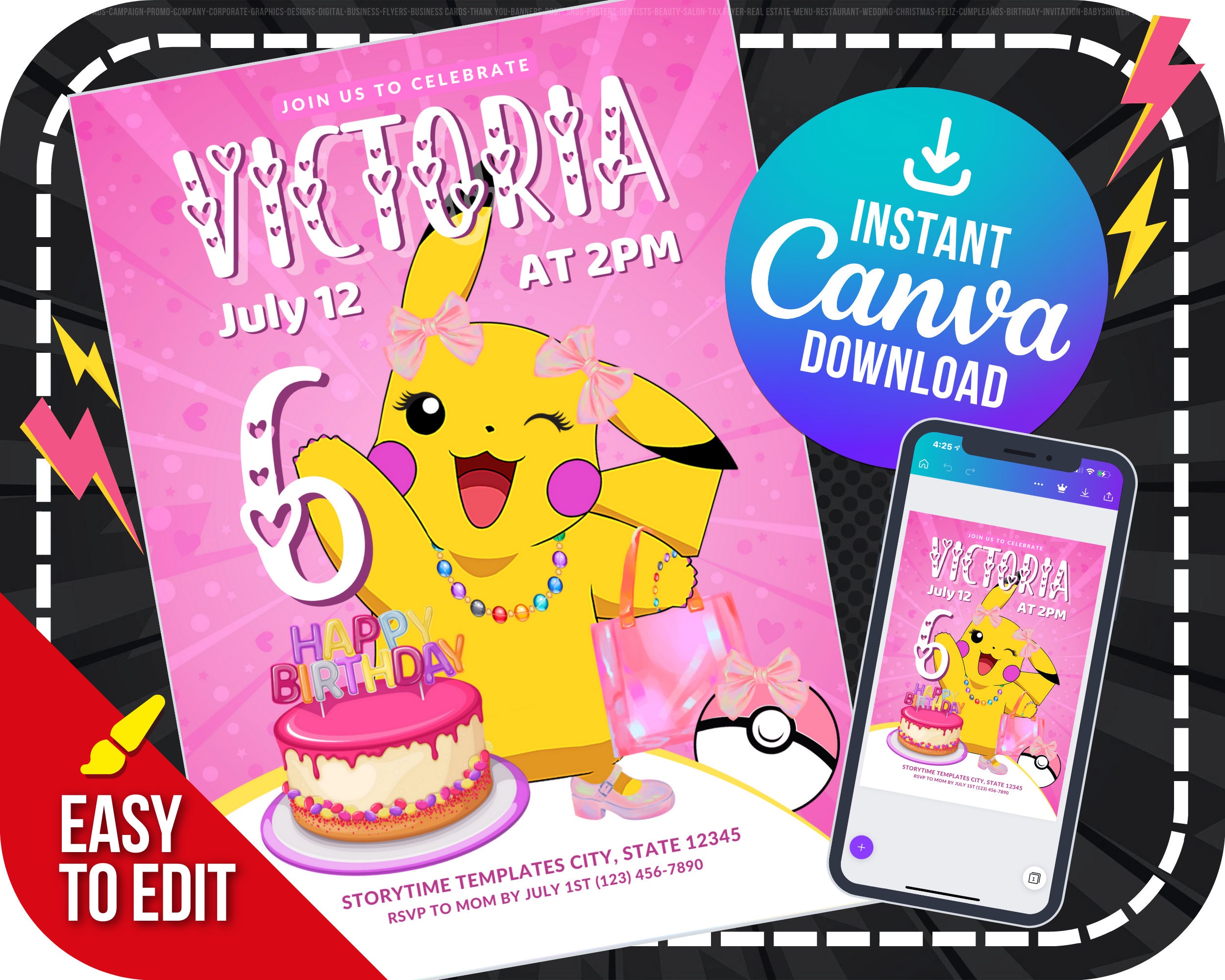 DIY: créer une invitation d'anniversaire mobile sur le thème des Pokemon  Invitation  anniversaire, Fête d'anniversaire pokemon, Anniversaire pokemon