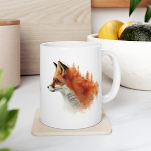 Red Fox Wildlife Mug, Wildlife Painting, Eco-Friendly Coffee Mug, Fox Tea Cup, Wildlife Art, Nature Mug, Fox Theme Gift, Fox Art, Fox Gift