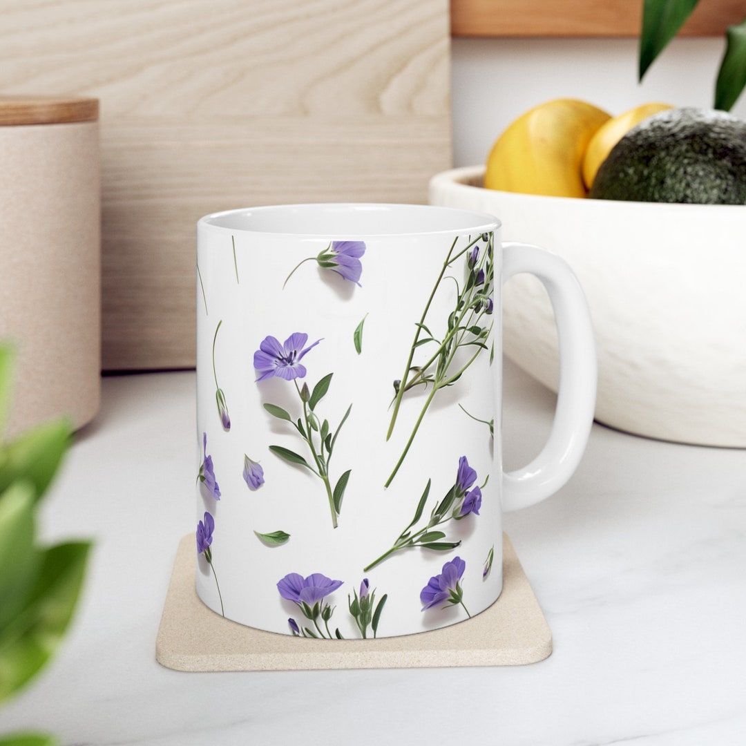 Wildflowers Watercolor Cottagecore Coffee Mug, Botanicals, Floral ...
