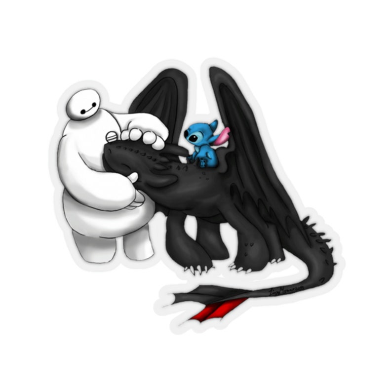 Stitch Toothless and Baymax Kiss-cut Stickers - Etsy