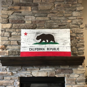 California Flag Rustic Wooden sign wall art, gift for him, gift for her, birthday, man cave, bar, wall decor