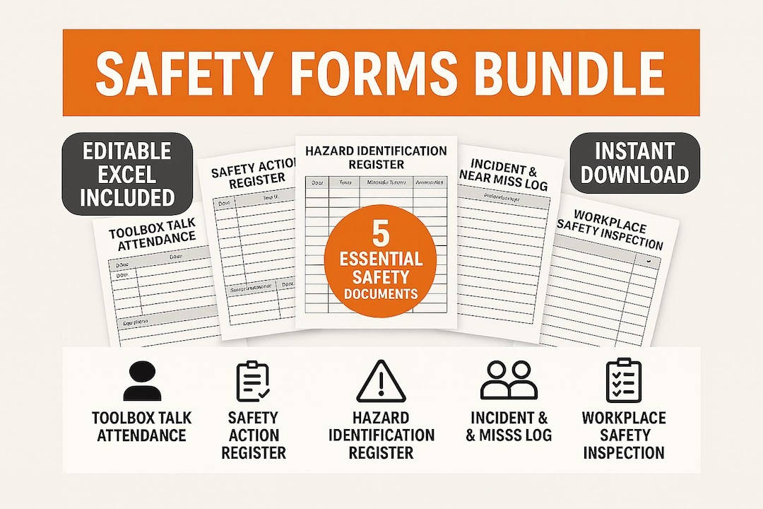 Workplace Safety Forms Bundle | Incident Log, Hazard Register (digital ...