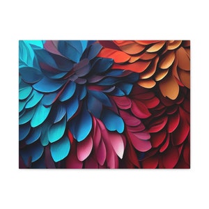 Bright Abstract Petals Print on Gallery Wrap Canvas Multiple Sizes Available