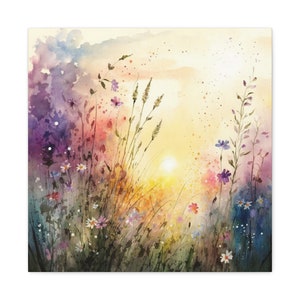 Sunny Wildflowers Print on Canvas Gallery Wraps Multiple Sizes Available