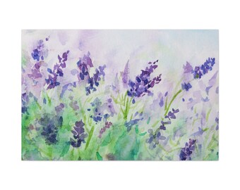 Large Watercolor Floral Wall Art Print on Gallery Wrap Canvas 20x10, 30x20, 36x24, 48x32