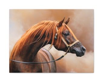 The Desert Prince Arabian Stallion Horse Print on Gallery Wrap Canvas Multiple Sizes Available
