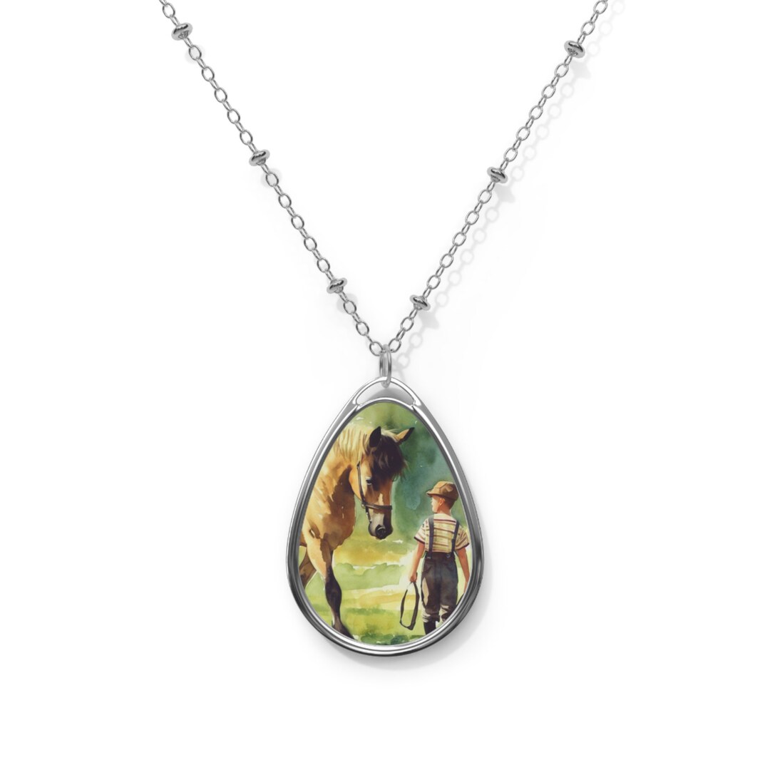 Collier Cheval Pour Filles Et Femmes En Acier Inoxydable Avec Pendentif En Forme De Cœur Creux