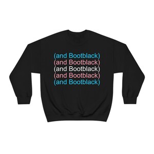 Unisex tröja med rund hals och kraftig blandning av Trans Pride (och Bootblack)