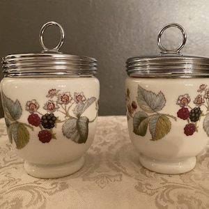 KING-size Vintage Royal Worcester Lavinia pattern Egg Coddler SET, Made in England