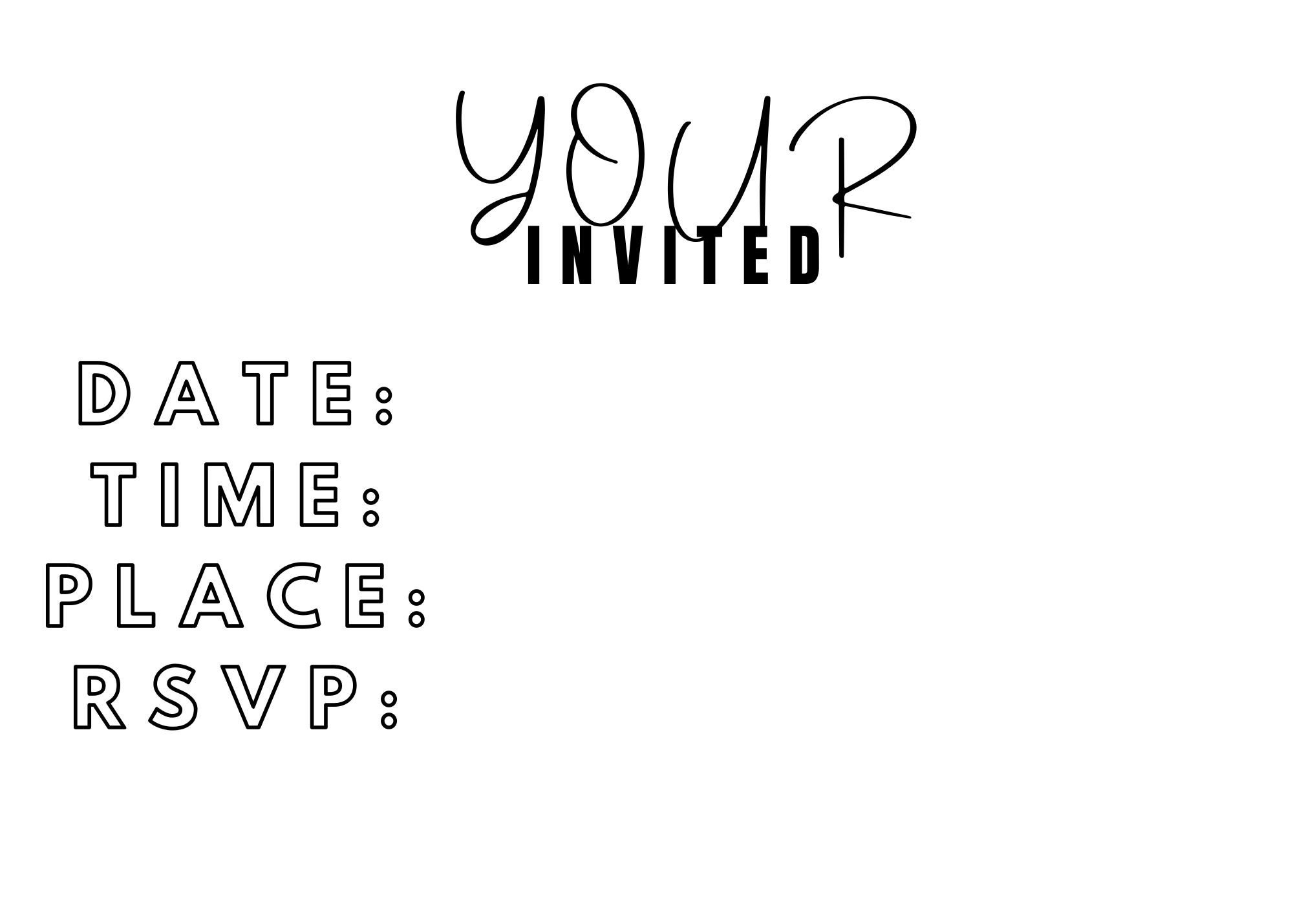 Birthday Happy Birthday Invite Invitation Simple Birthday Digital Print