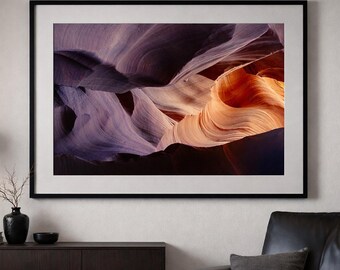 Antelope Canyon Fine Art Photograph – Shadow and Flame, Semi-Glossy Paper Poster