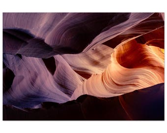 Antelope Canyon Fine Art Photograph – Shadow and Flame, Semi-Glossy Paper Poster