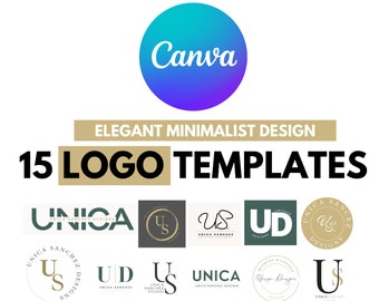 Logo Templates Canva, 15 pieces Logo Template Minimalist Chic Elegant Design, Ready to Edit Logo Templates