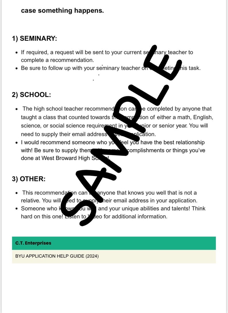 BYU Provo Application Help Guide Printable PDF 2024, Guide for Standardized Testing, Essay Help