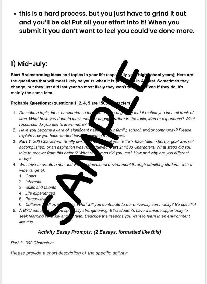 BYU Provo Application Help Guide Printable PDF 2024, Guide for