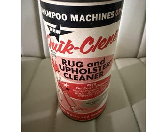 Vintage Mid Century Quick-Clean Carpet Cleaner 1/2 Full Metal Can 50s Rusted USA