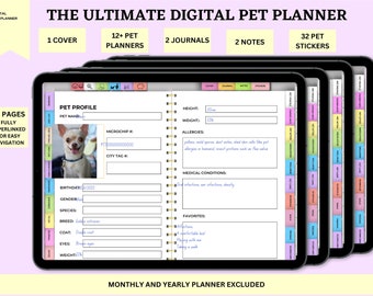 Planificador digital para mascotas, registro de cuidados para Goodnotes, Notability (Descarga en PDF)
