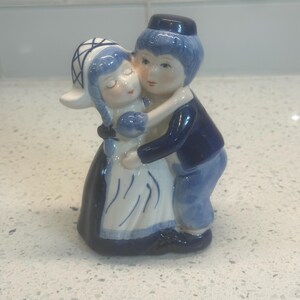 Delft Blue D.A.I.C Vintage Figurine of Boy and Girl Hugging