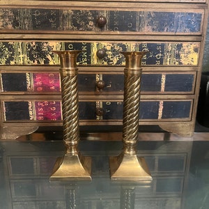 Vintage Pair of Brass 7.5 Inch Candle Sticks Andrea by Sadek