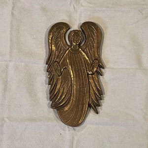Angel Wall Ornament Plaque Cast Brass