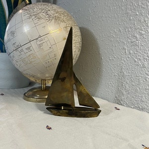 Solid Brass Sailboat Figurine