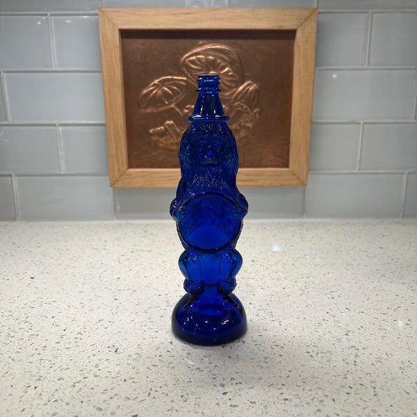 Poodle Shaped Cobalt Blue Glass Bottle. 1930's Sham-poodle Dog Shampoo 8" Tall