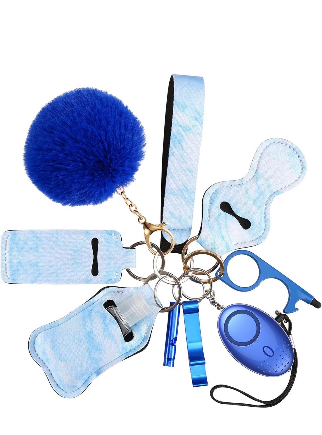Safety Keychain Set for Women and Kids, 10 Pcs Safety Keychain Accessories, Self Defense