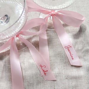 Custom Name Ribbons for Galentines Day Outdoor Picnic Decor For Special Occasions Wedding Name Place Cards Personalised Table Decor