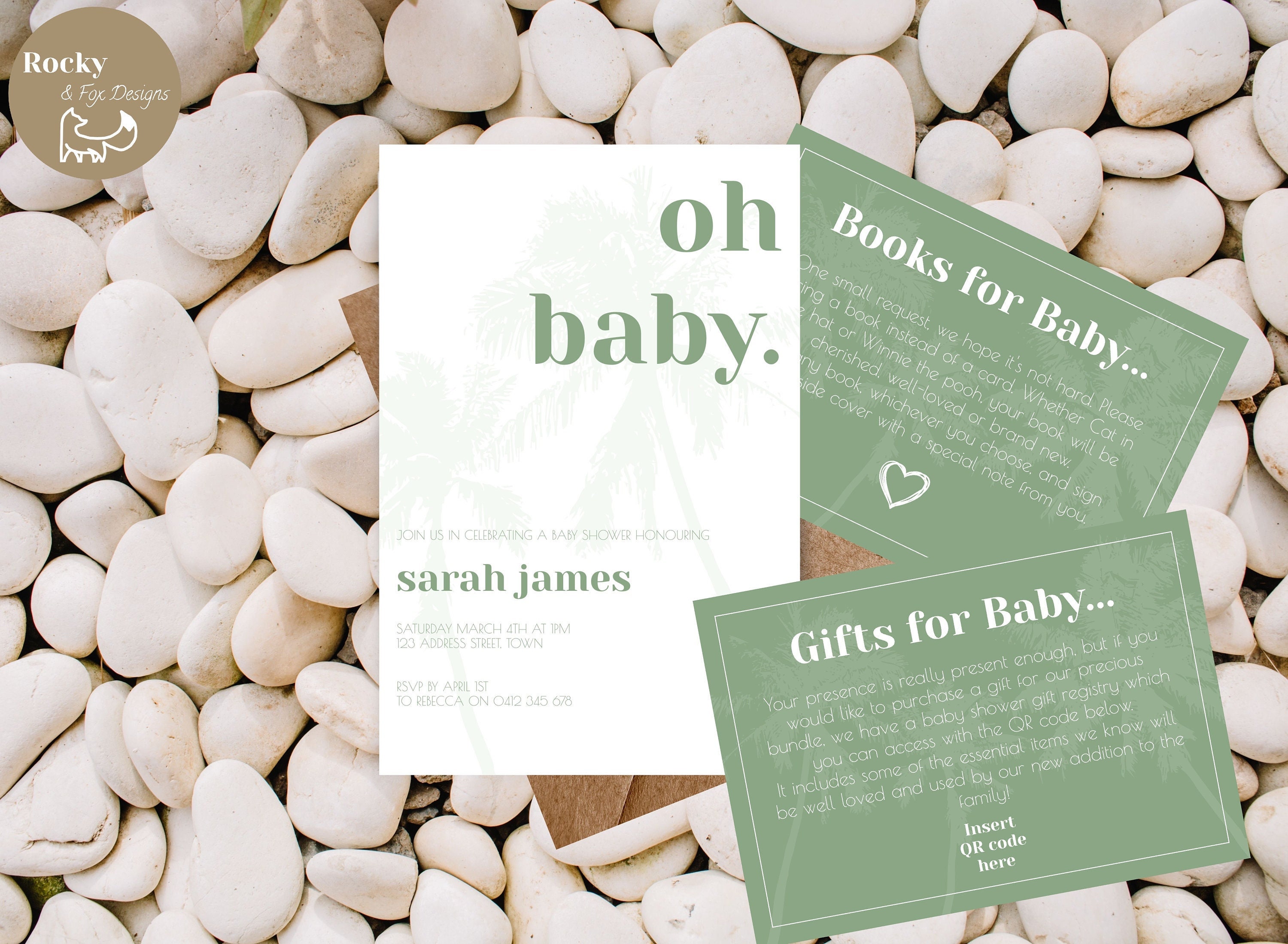 Full Baby Shower Bundle Invitation Sign Event Signs Etsy