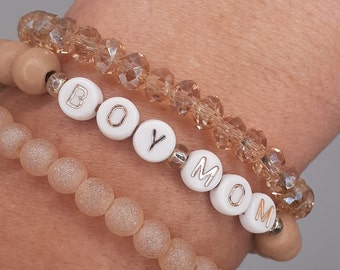 Custom NEUTRAL wood beads bracelets friendship bracelet handmade bracelets personalized gift handmade jewelry personalized beaded bracelets