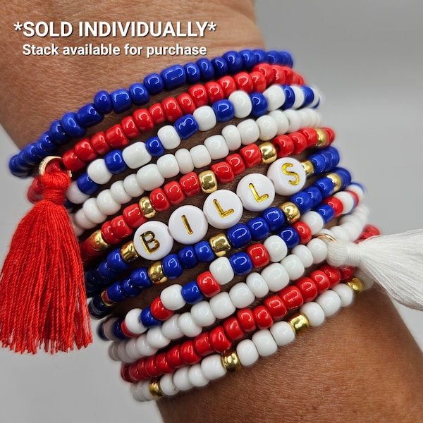 BILLS bracelets NFL sports bracelets friendship bracelets Buffalo Bills football bracelet personalized BILLS bracelet custom gameday gear