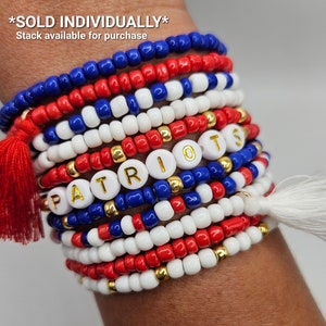 PATRIOTS bracelets NFL friendship bracelets sports bracelets New England football personalized PATRIOTS bracelets gameday gear bracelet