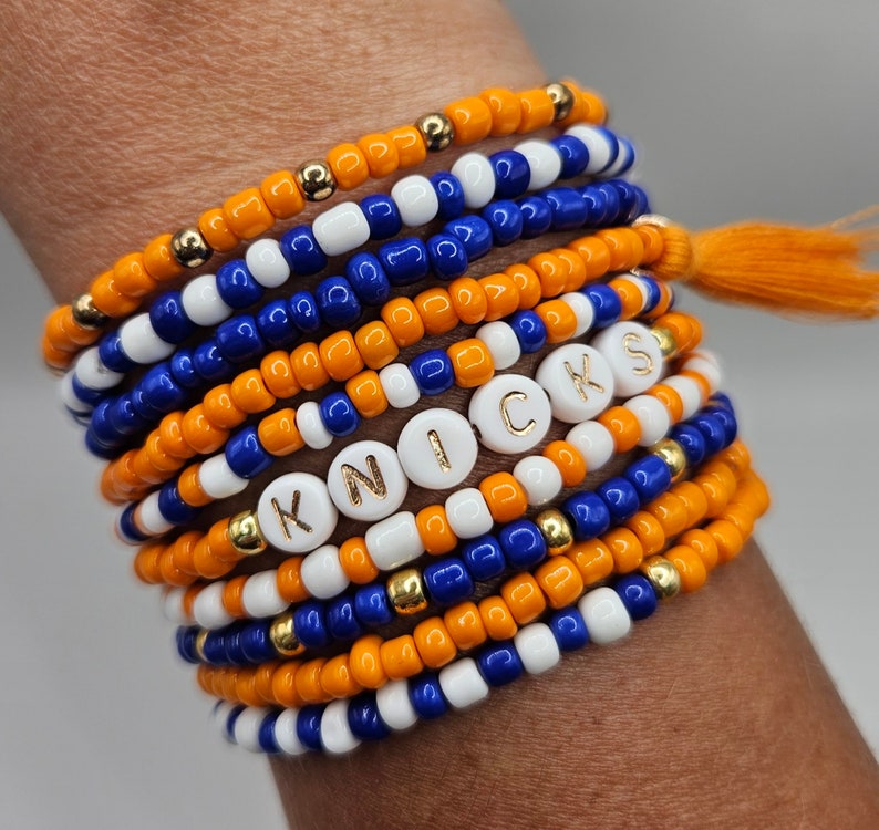 KNICKS bracelets NBA bracelets sports bracelet New York Knicks friendship bracelet personalized KNICKS bracelet bracelet gameday gear sports STACK of 10