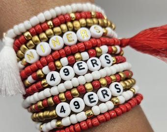 49ers Beaded Bracelet: football Gameday Gear