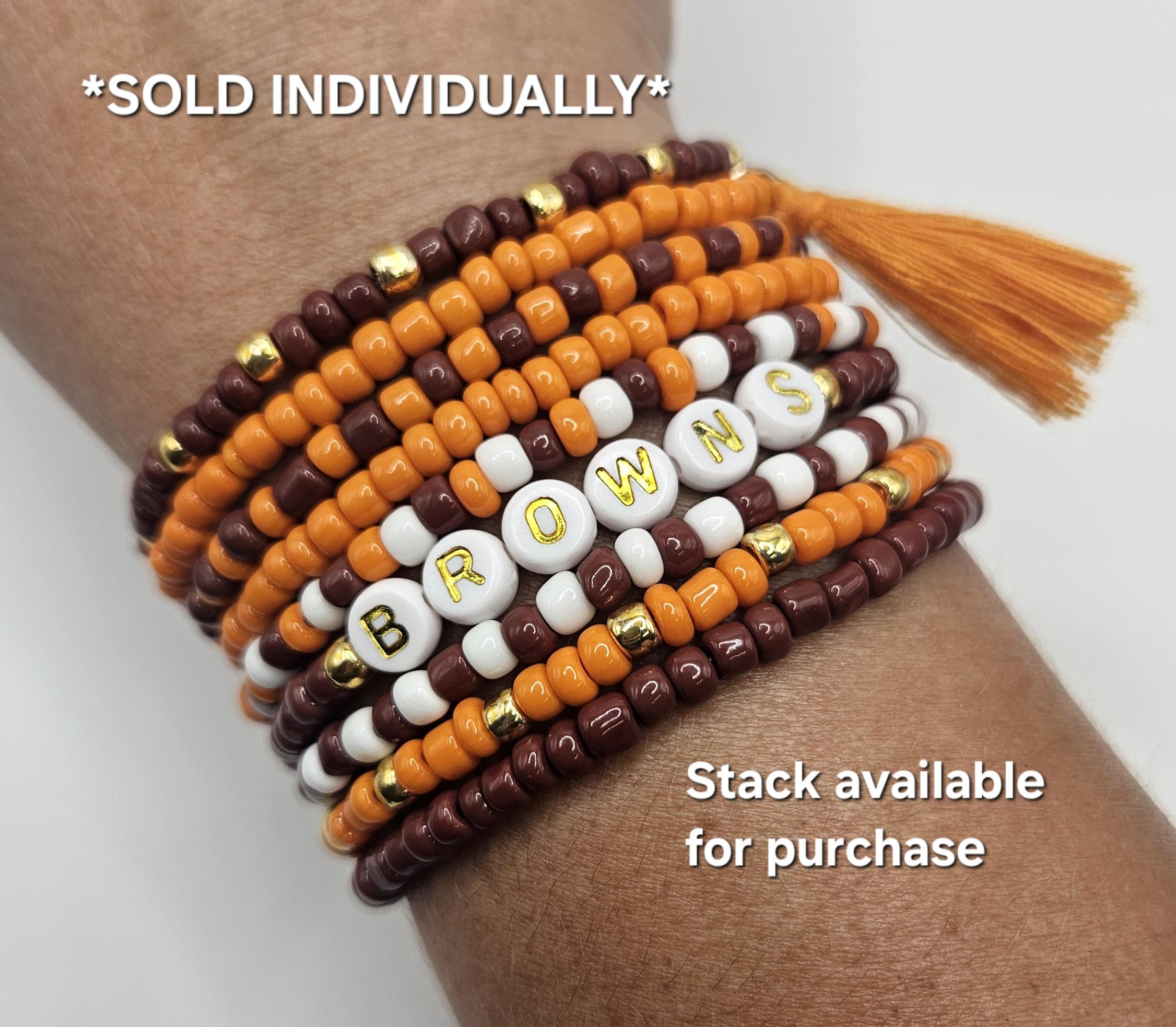 Browns Beaded Bracelet: Personalized Football Gameday Jewelry