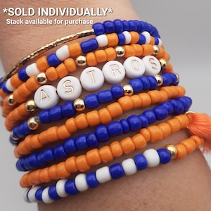 ASTROS Beaded Bracelet: Custom MLB Baseball Gameday Jewelry